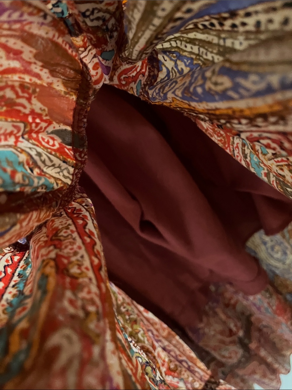 Lauren Ralph Lauren Tiered Paisley Peasant Maxi Skirt size M - Picture 5 of 5